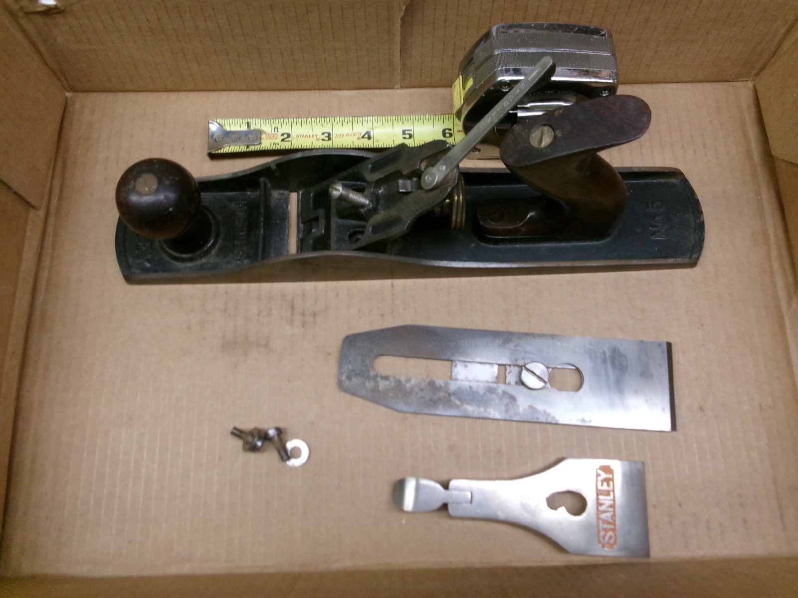 Vintage Stanley BAILEY Hand Plane No. 5 Woodworking Tool Corrugated Bottom