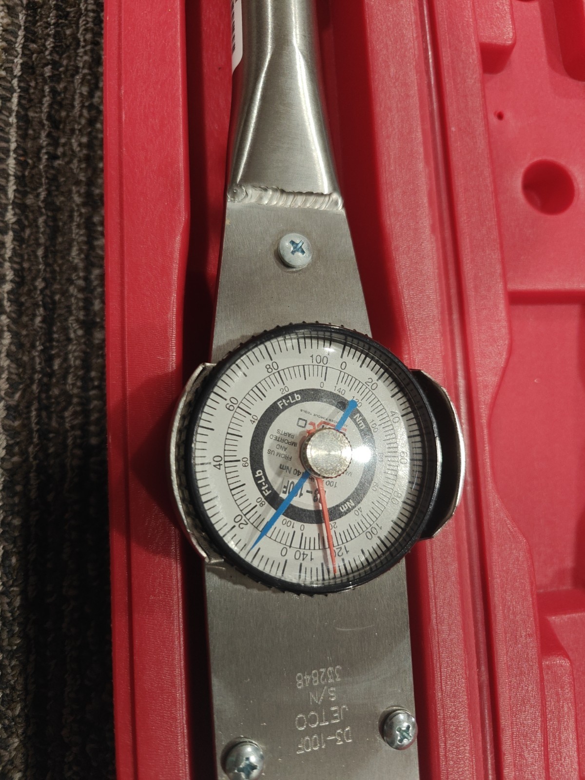 JETCO D3-100F-SS DIAL TORQUE WRENCH 1/2″ 0 TO 100 FT.LB