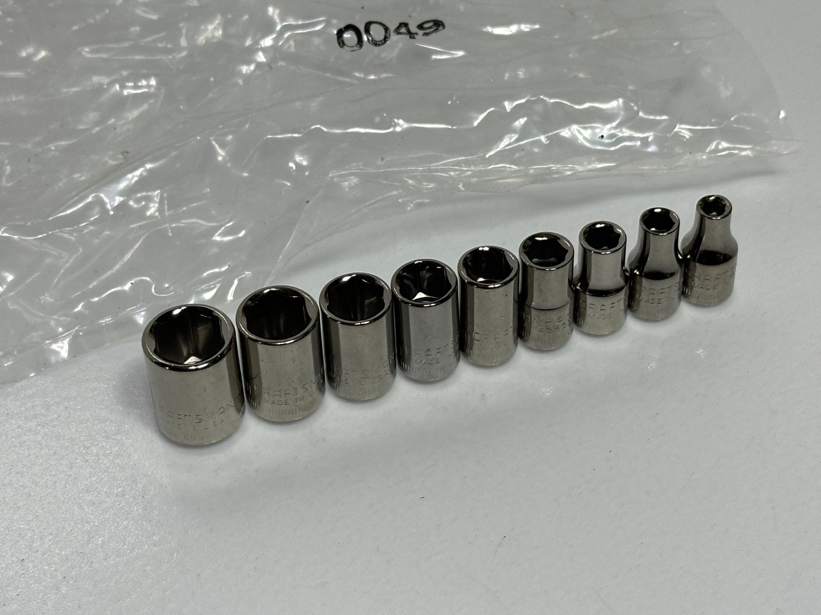 🇺🇸 Craftsman Tools USA G 9pc Metric 4mm-12mm Shallow Socket Set 1/4″ Drive NOS