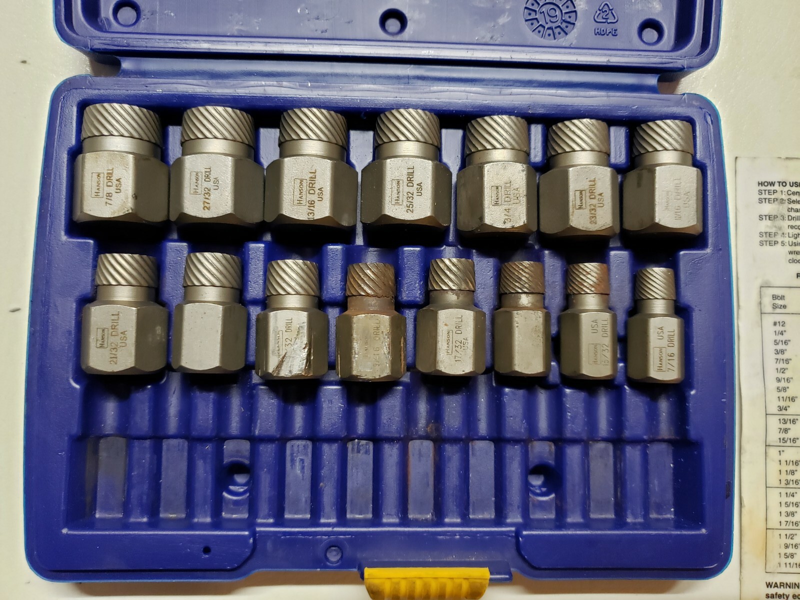 Irwin Hanson 25pc Hex Multi-Spline ScrewExtractor Set 1/8″ to 7/8″ #53227 15 Pc