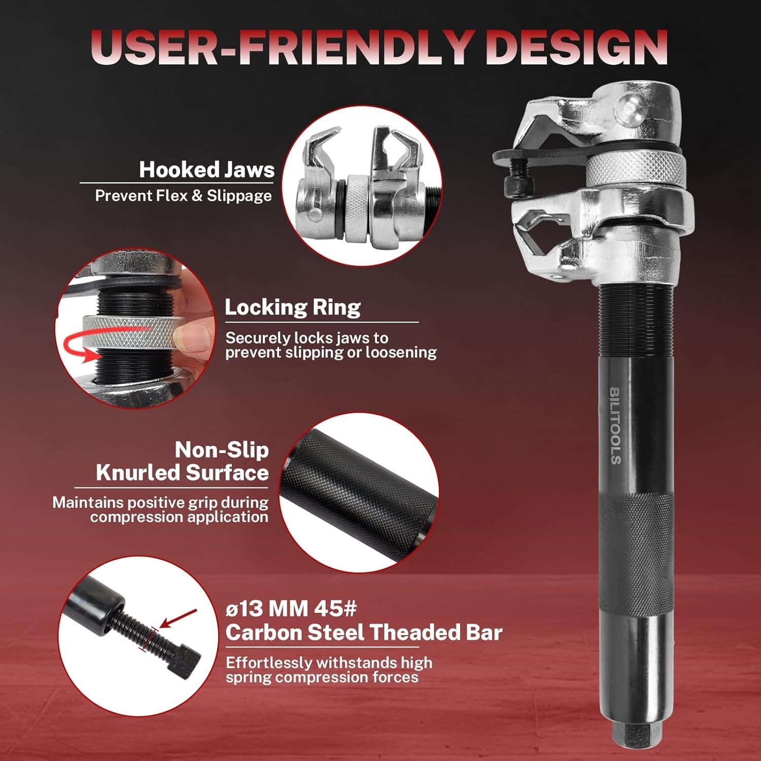 Reliable Macpherson Strut Spring Compressor Tool Set – Double Retention Safety