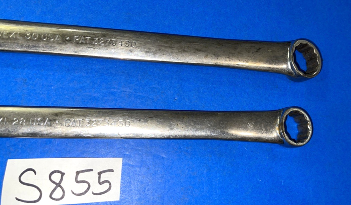 SNAP-ON TOOLS 2 PIECE SAE. EXTRA LONG COMBINATION WRENCHES 7/8 & 15/16