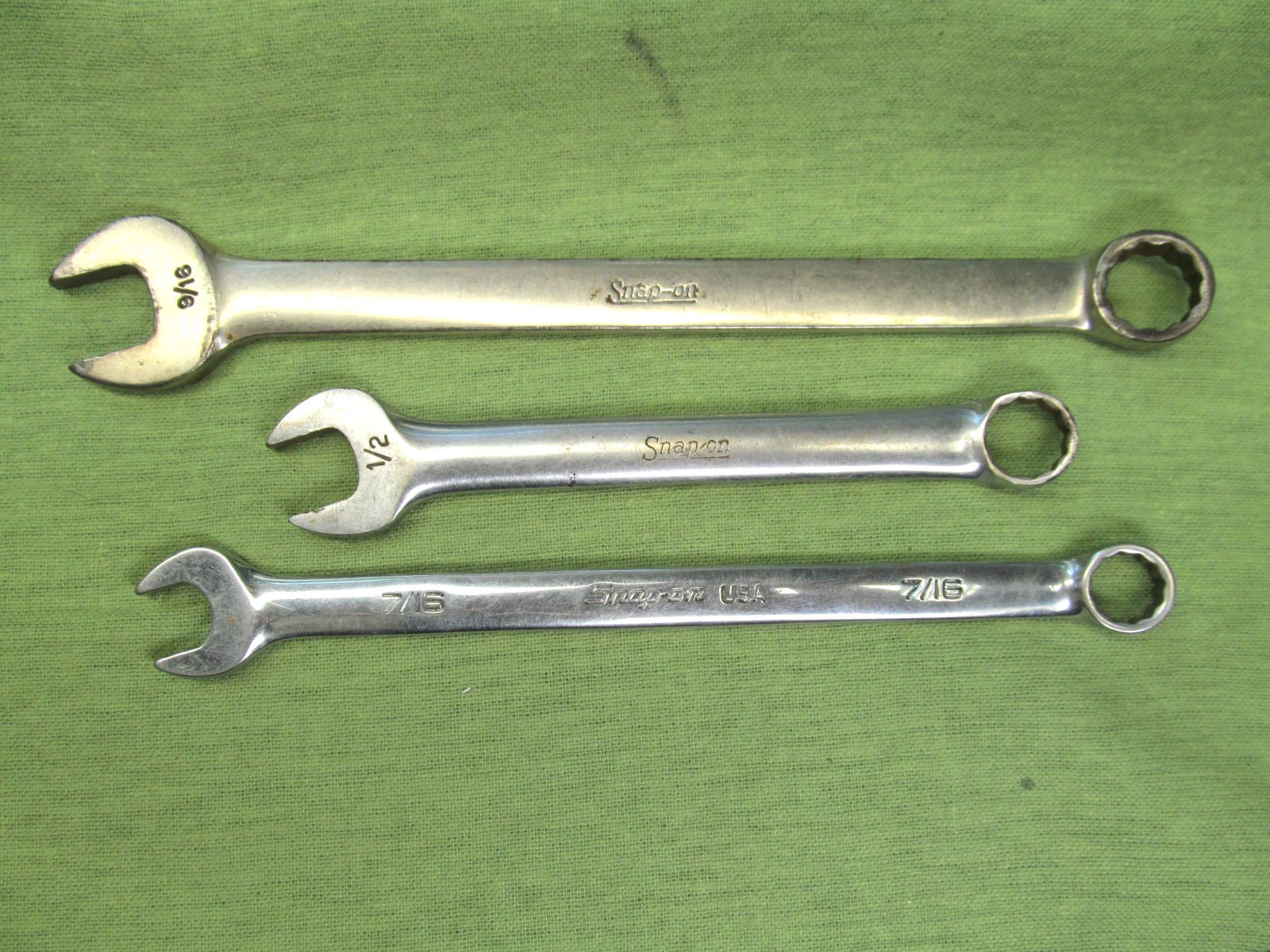 3 Misc. Snap-on Combination Wrenches of Different Era’s – See Pics & Description