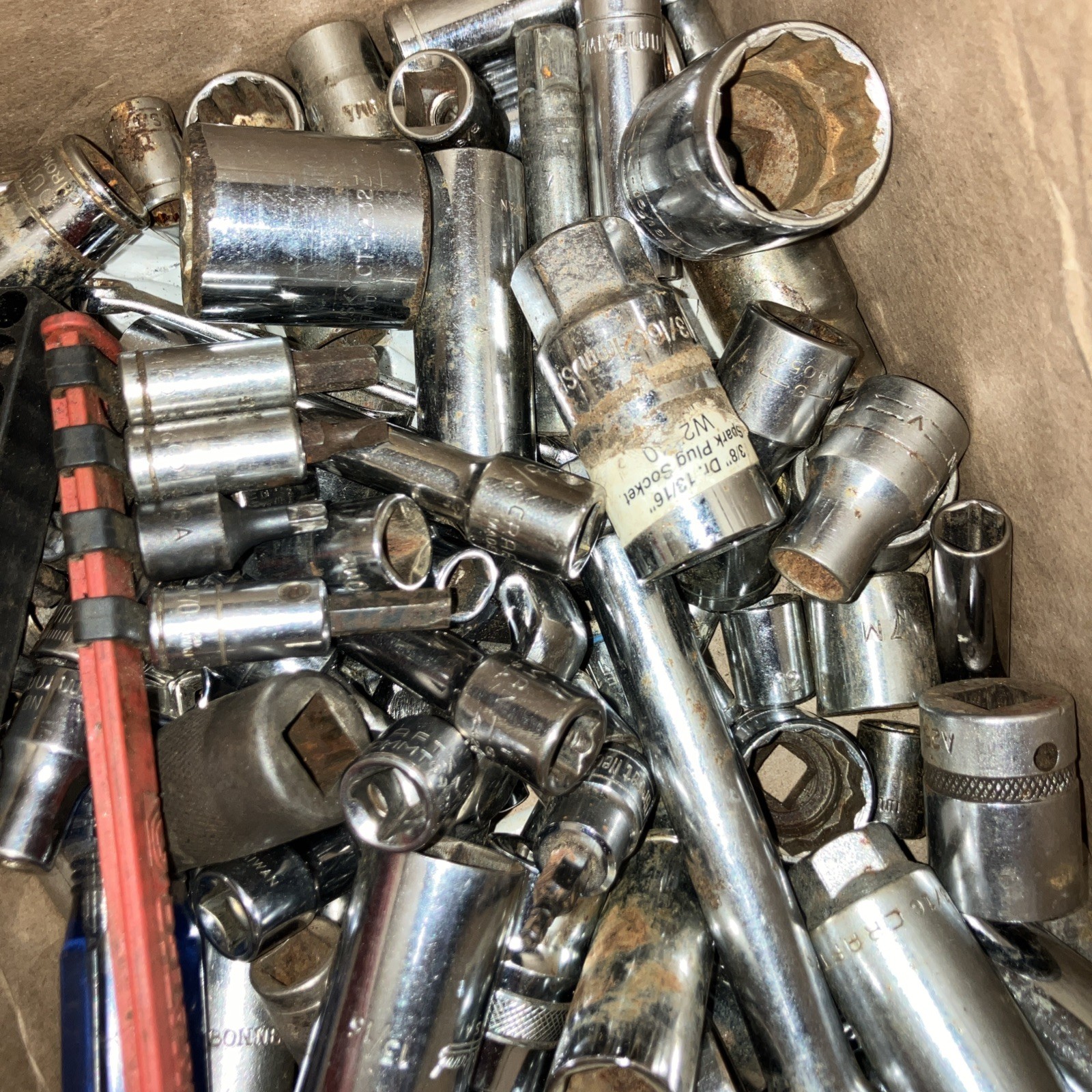 10 Pounds of Random 1/4 3/8 1/2 Drive Sockets Various Brands and Sizes
