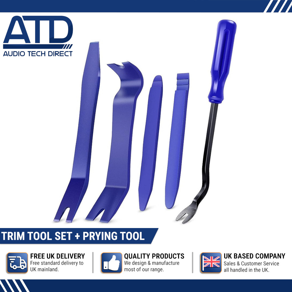 Trim Removal Kit With Metal Pry Removal Tool Dash Radio Stereo Blue Plastic