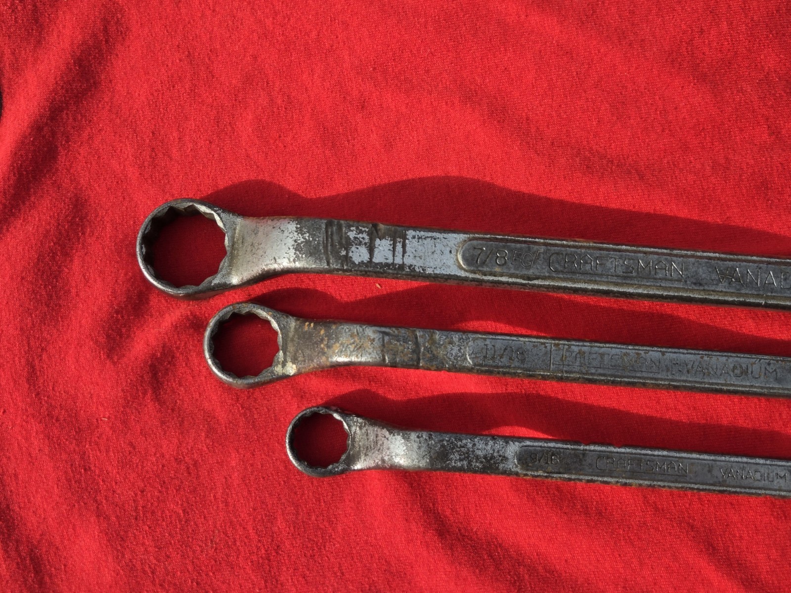 Vintage 1930’s Craftsman 3pc SAE Offset Box End Wrenches CI Made in USA