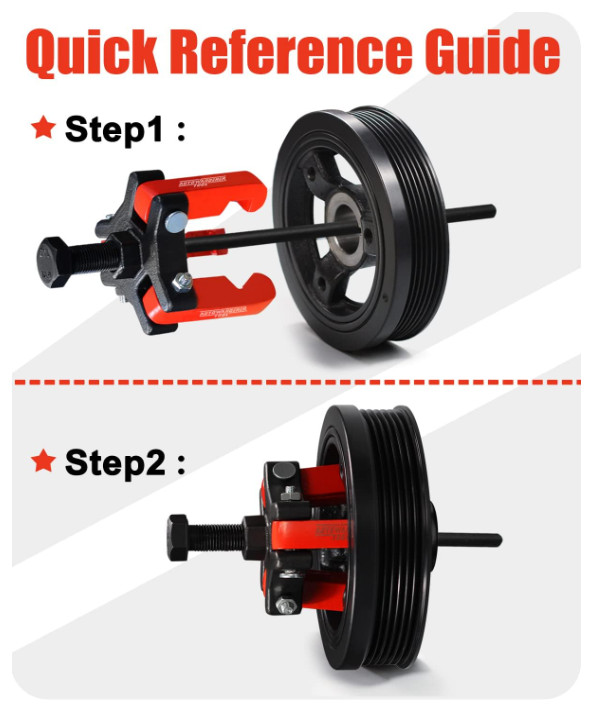 Harmonic Balancer Puller Crank Pulley Removal Kit Engine Motor Rod Auto LS GM US