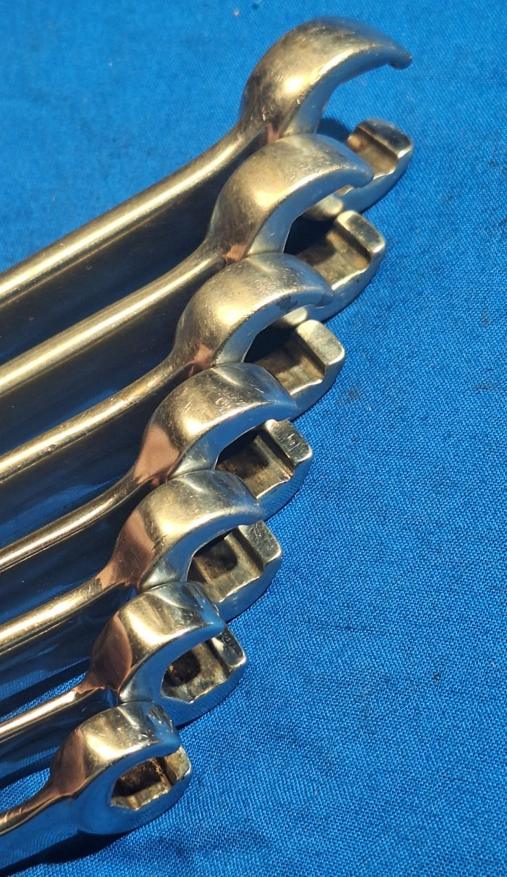 Old Logo Snap-On 7 piece RXS Open end Flare Nut SAE wrench set 3/4″ – 3/8″
