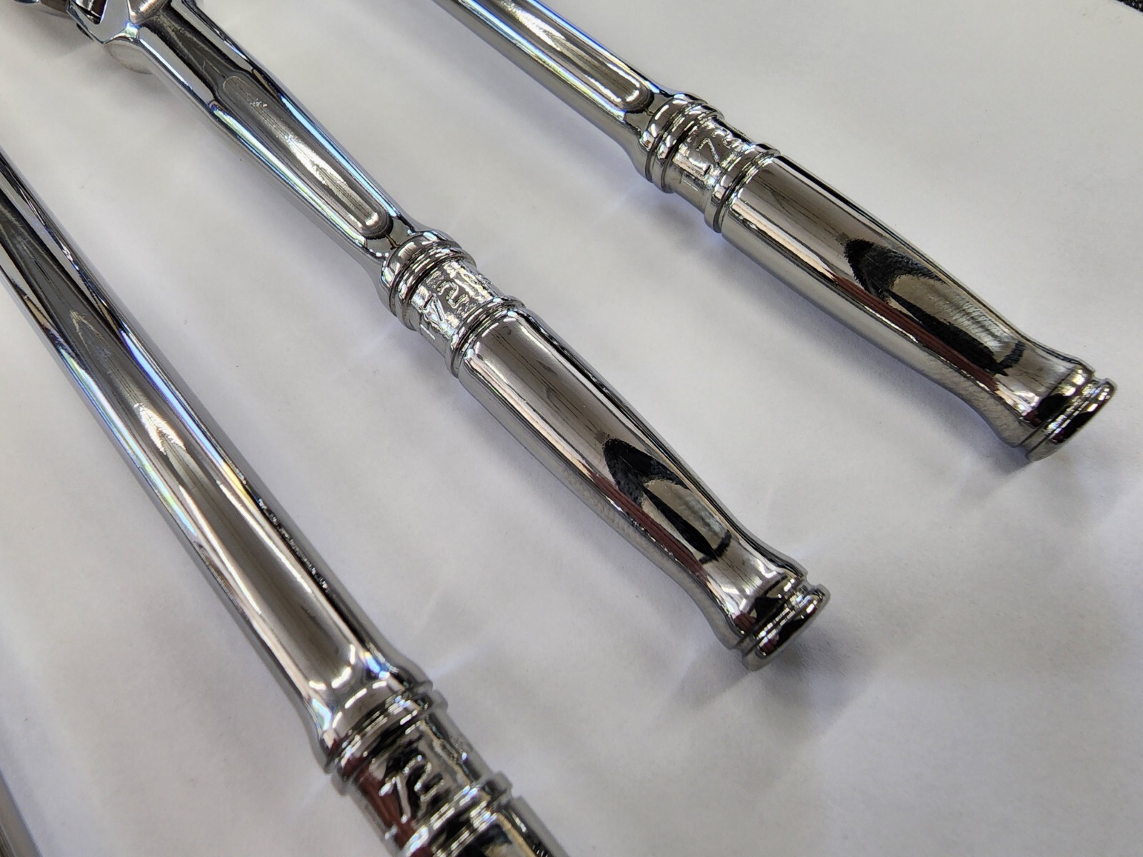 Snap-on Tools USA NEW 4-Piece 1/4″ Drive Fixed & Flex Head Chrome Ratchet Set