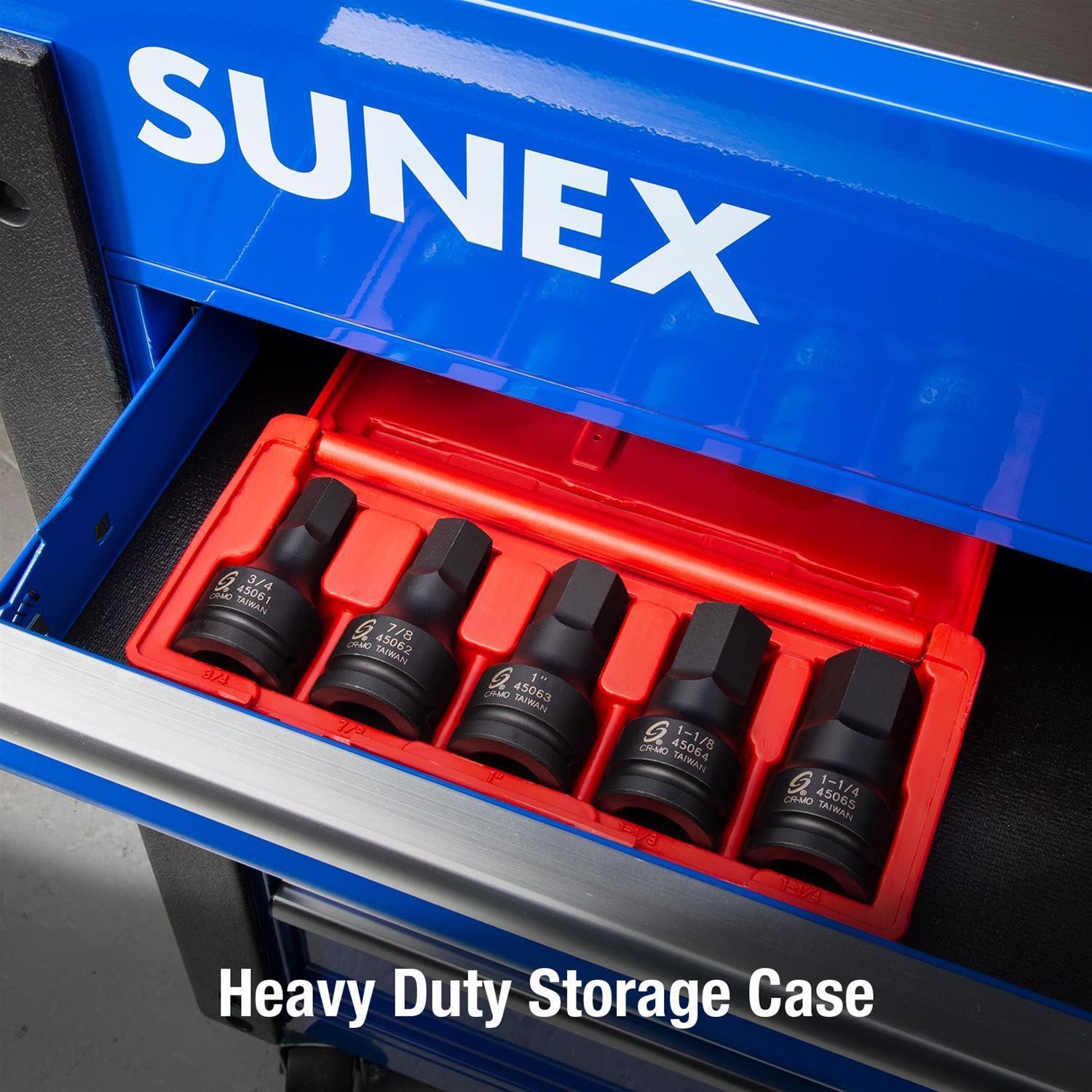 Sunex 4506 3/4″ Dr. 5 Pc. SAE Hex Drive Impact Socket Set