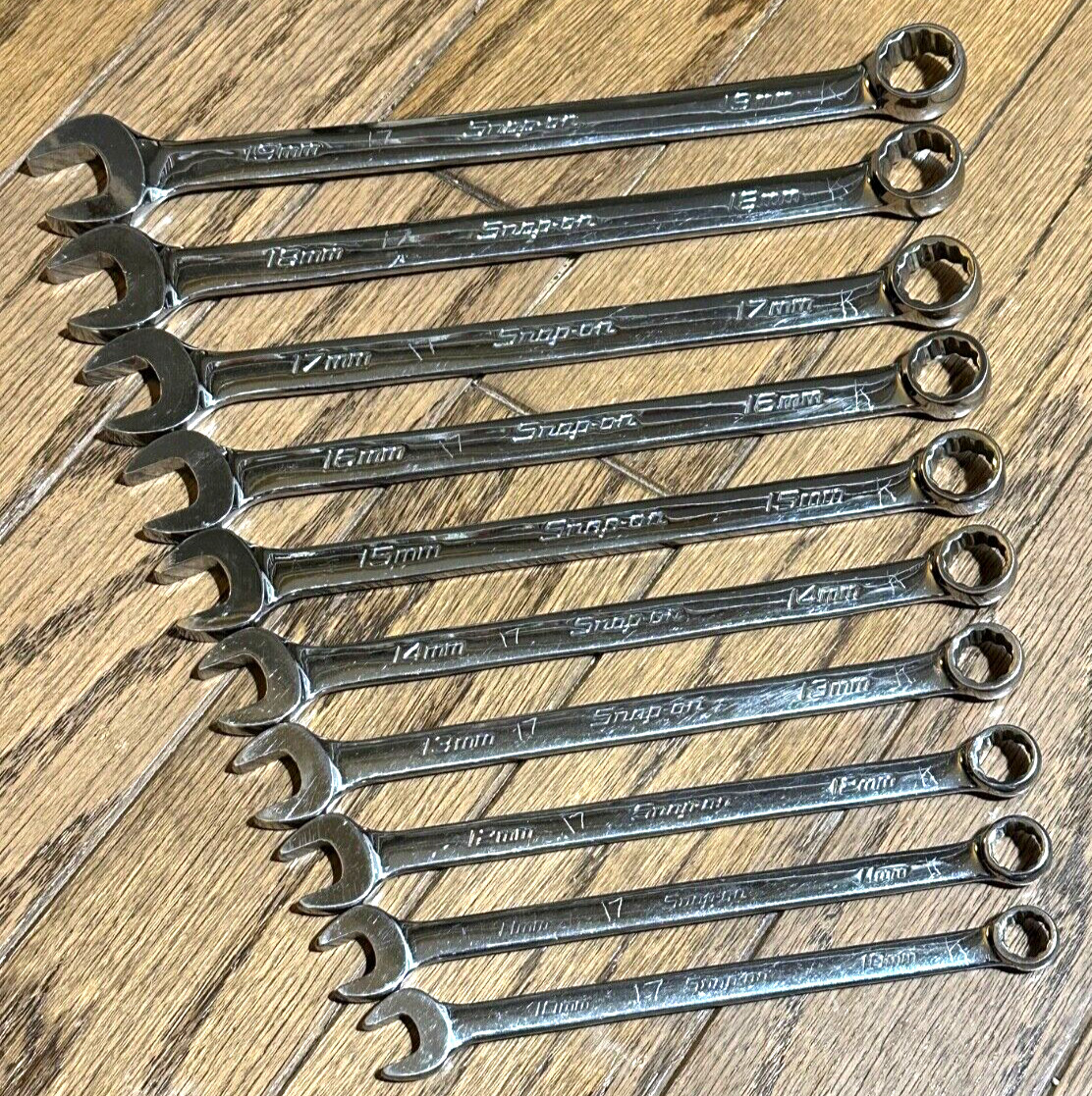 🇺🇸 SNAP ON Tools 10mm -19mm Metric Wrench Set Combo 12PT DR Lot Flank Tray