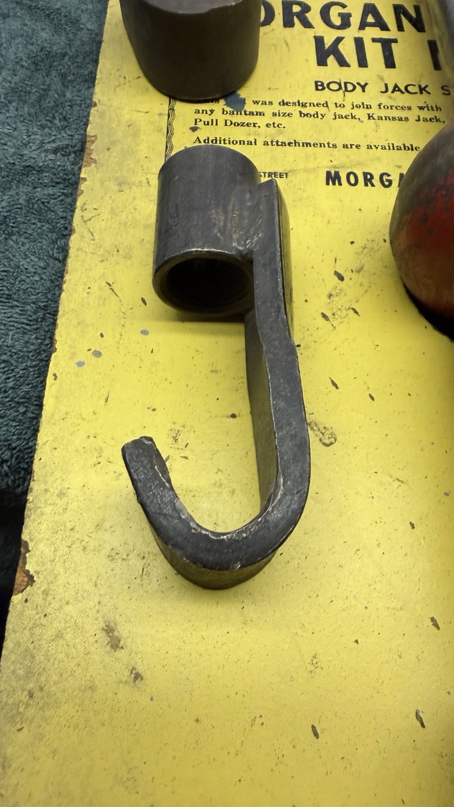 Vtg Morgan Manufacturing No.9 Nokker Kit Mounted on Board Slide Hammer Auto Body