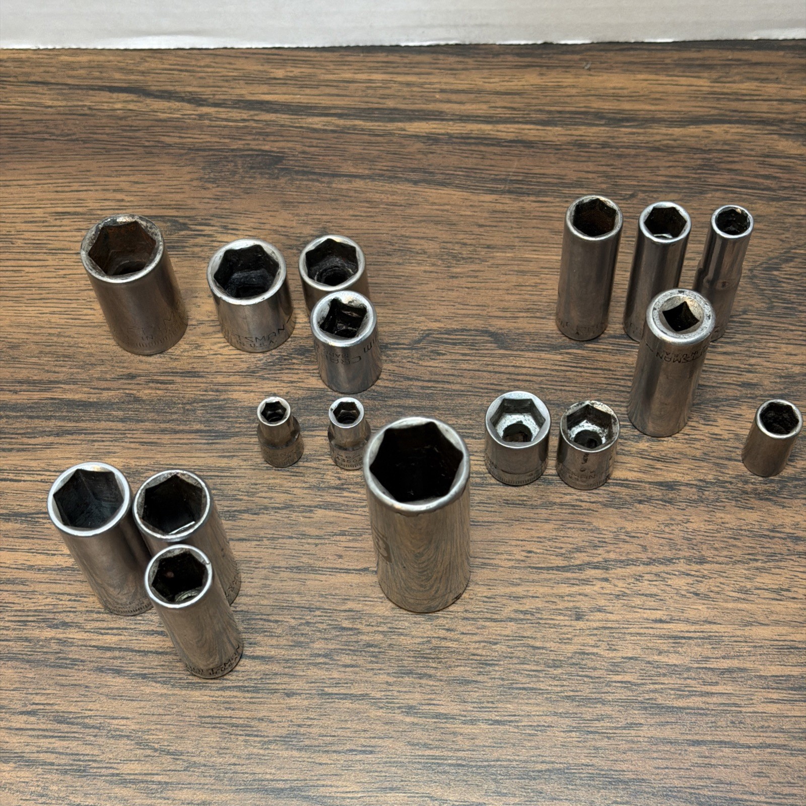 17 CRAFTSMAN Socket Lot METRIC – 6pt – Asst Drive & Sizes Made USA Deep Regular