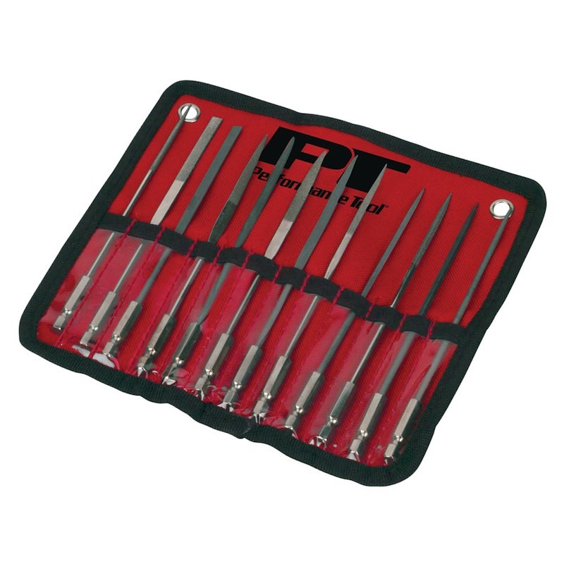 Performance Tool W5391 Metal File; Micro File Set; 1/4 Inch Hex Shank; Non-Slip