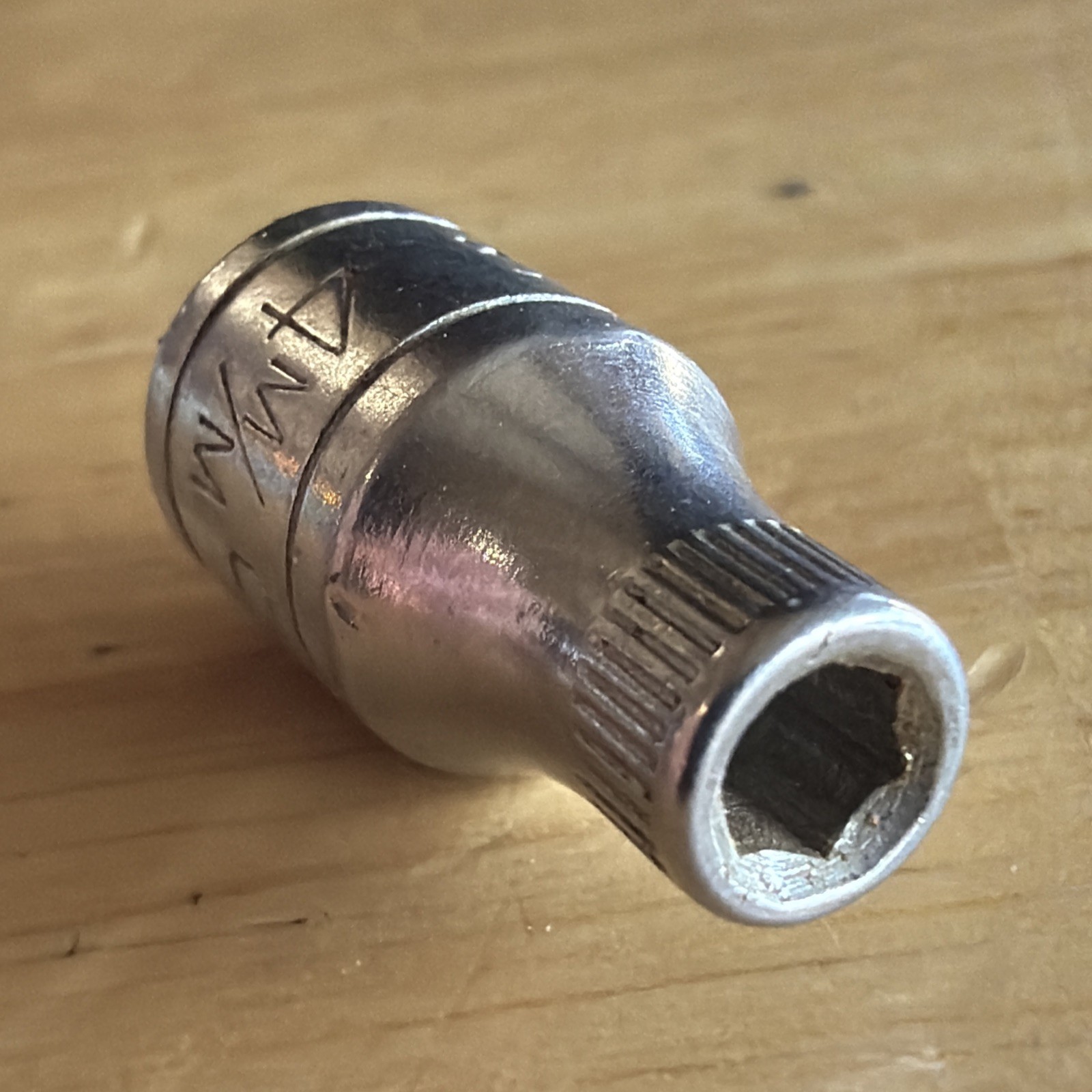 Craftsman 4mm Shallow Socket 1/4″ Drive 6 Point Top Knurl VV Series 43505 USA
