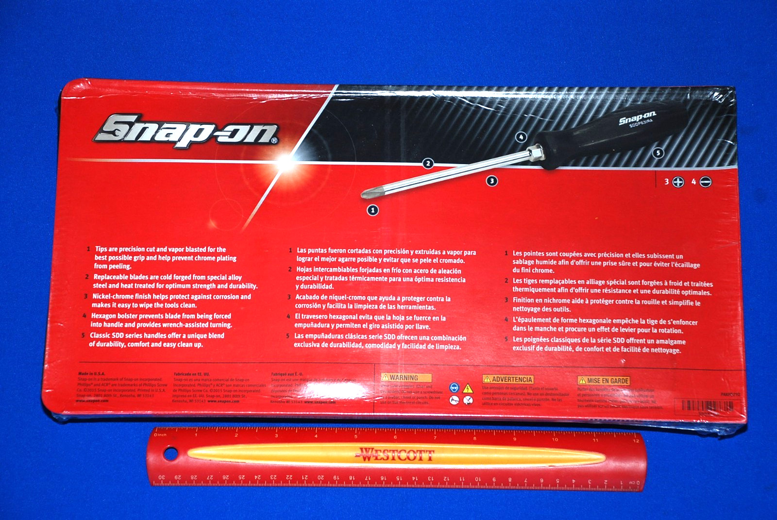 Snap-on NEW Ships for FREE 7 Pc Black Hard Grip Combo Screwdriver Set SDDX70A