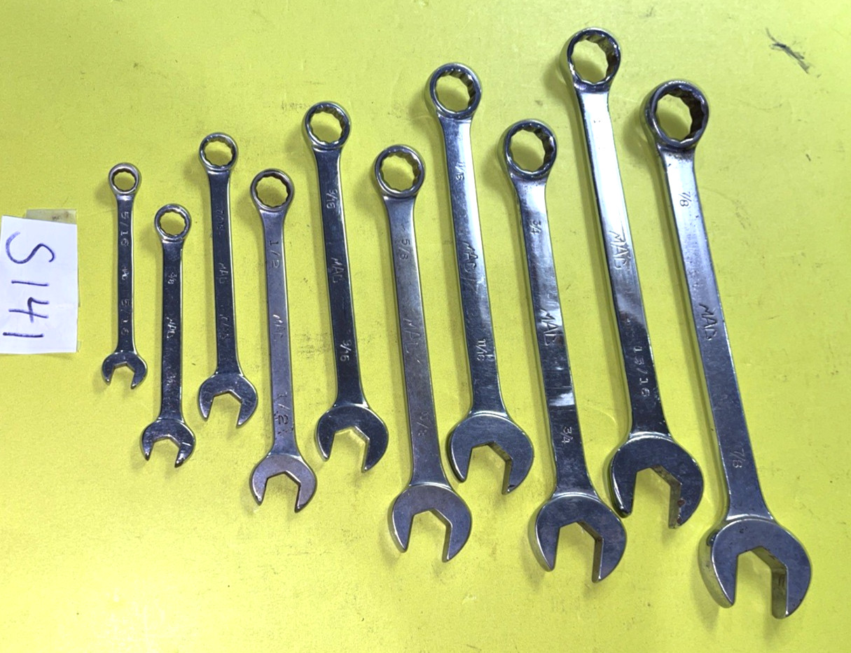 MAC TOOLS 10 PIECE SAE. STANDARD COMBINATION WRENCH SET 12 POINT 5/16 TO 7/8