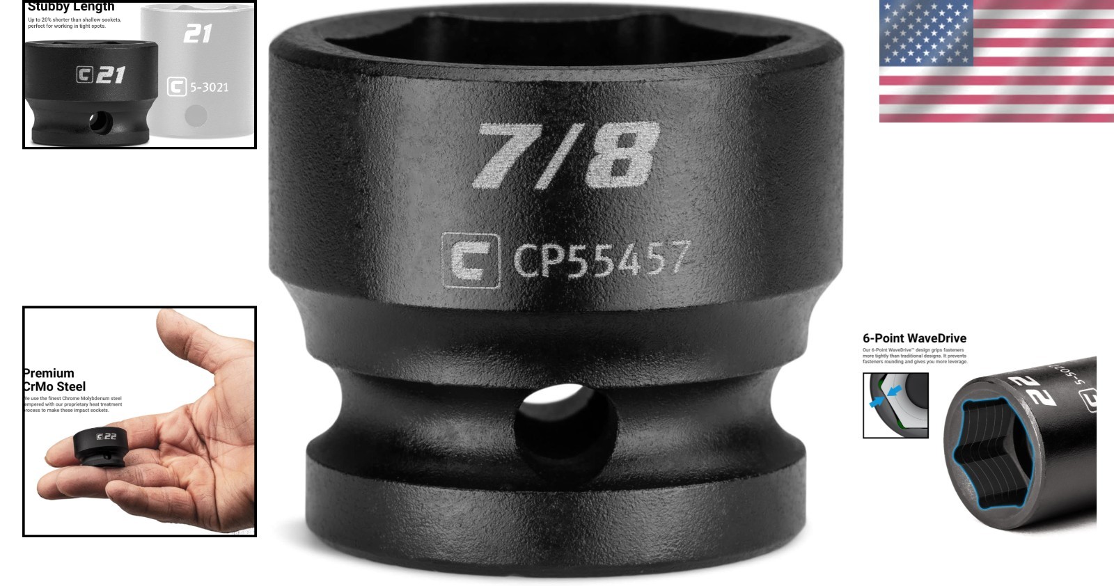 1/2 in. Drive Stubby Impact Socket 7/8 in. | Chrome Molybdenum Steel