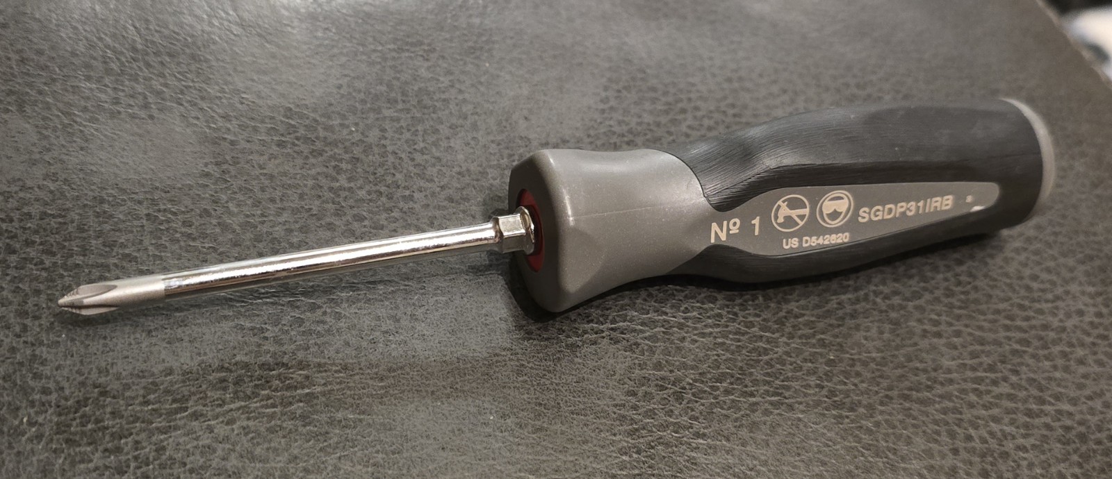 Snap-On #1 Phillips 100 anniversary Soft Grip Metal Grey Screwdriver SGDP31IRB