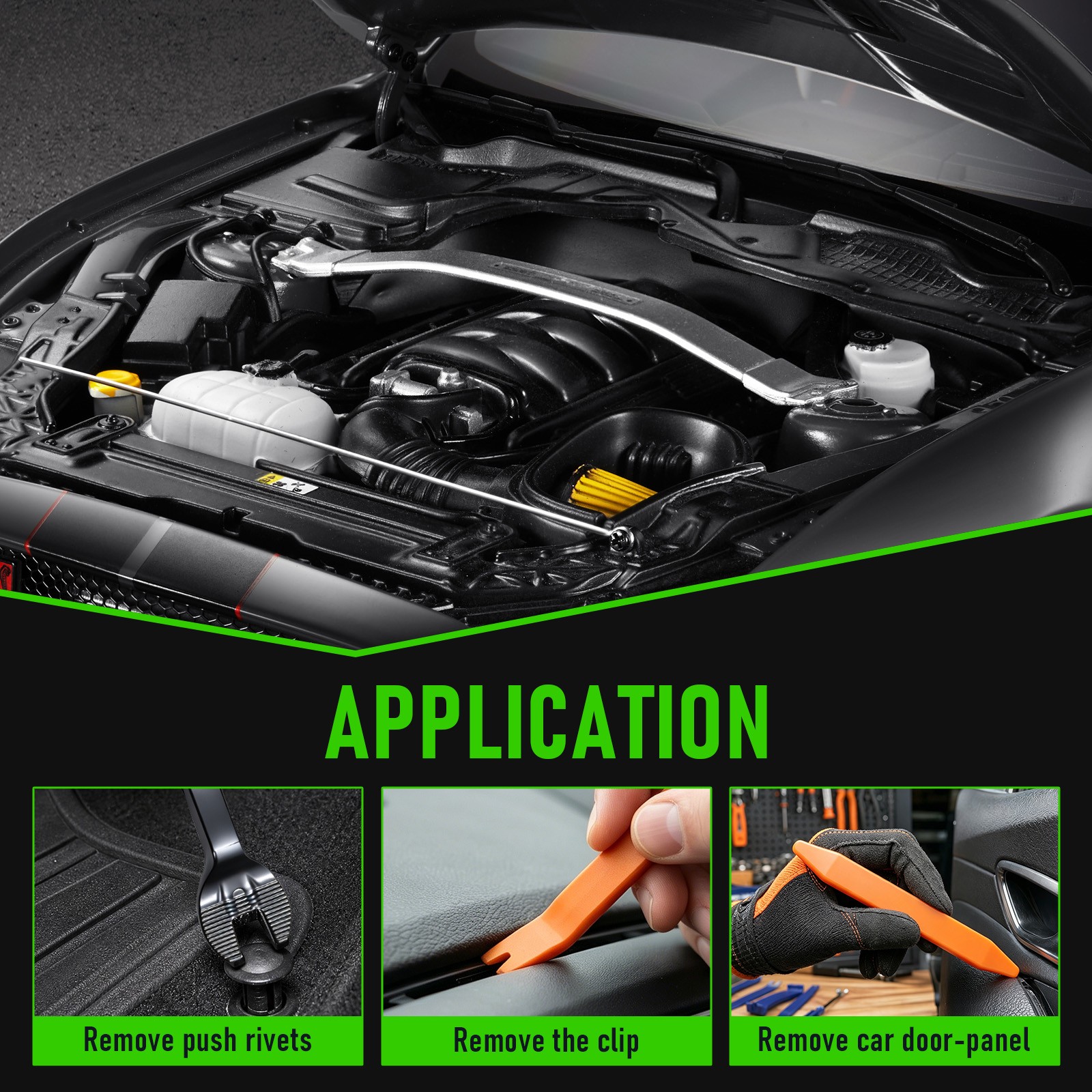 5pcs Car Door Trim Removal Tool Pry Panel Dash Radio Body Clip Installer Kit Set