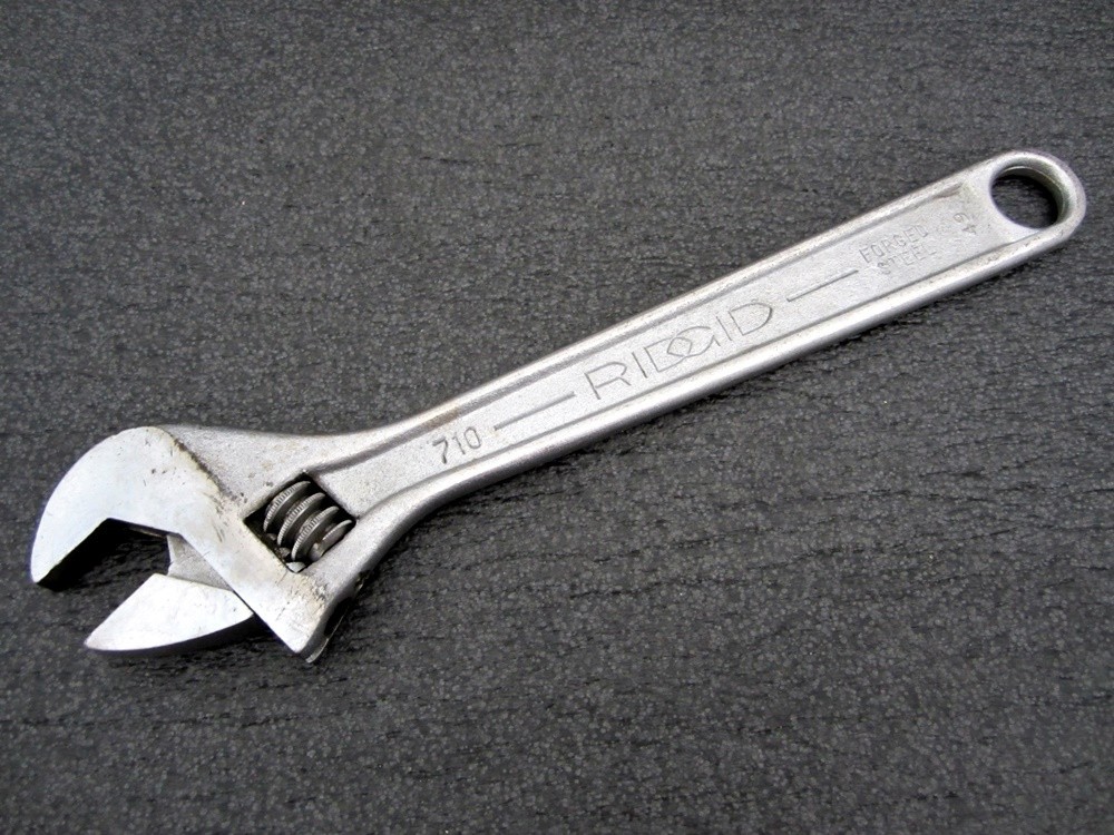 Vintage Ridgid 10″ Adjustable Wrench No. 710 Made in USA