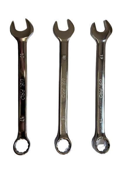 US PRO 12PC Metric Combination Spanner Set 8-19MM Chrome Polished Ring Wrench