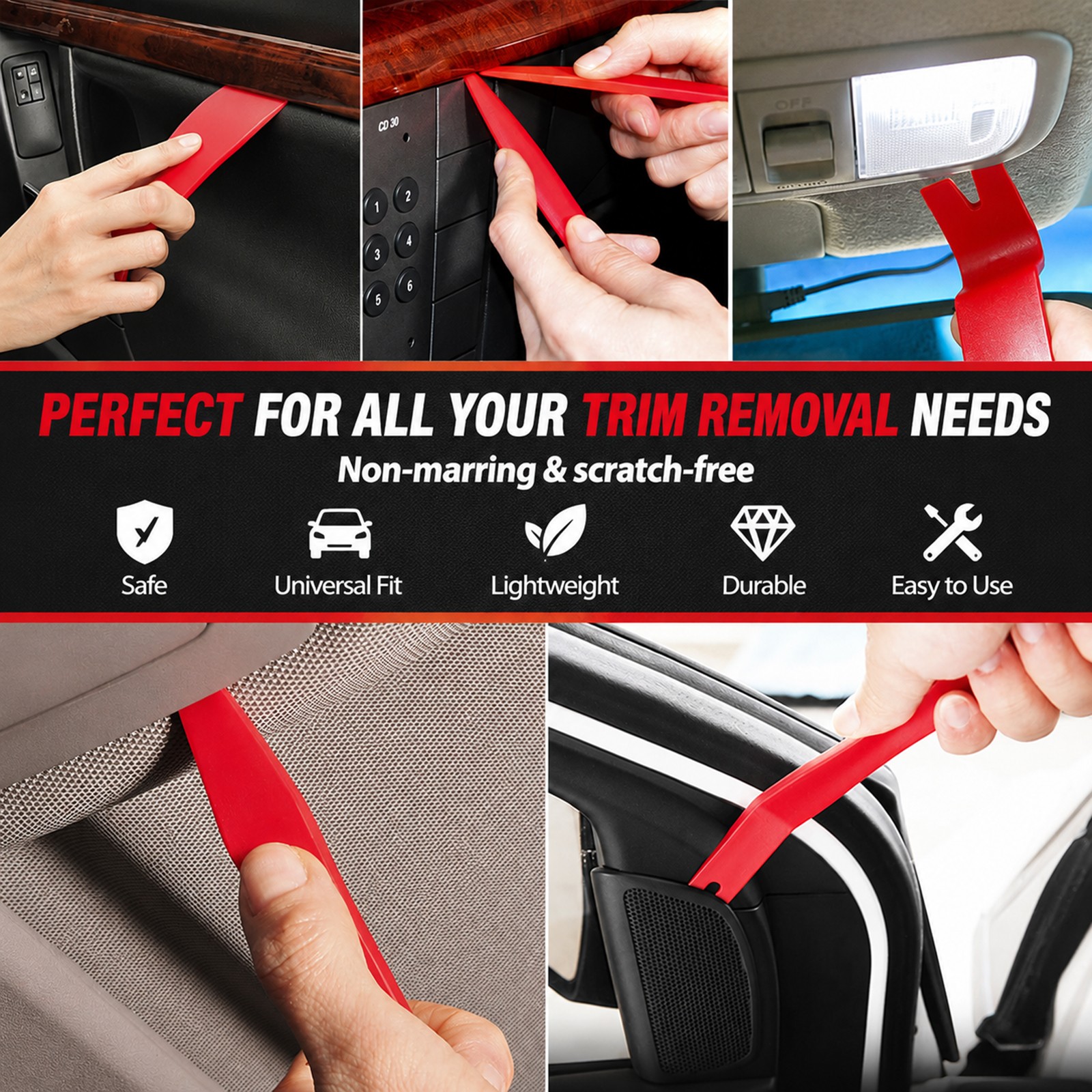 19Pcs Car Trim Panel Removal Tool Clip Pry Dash Stereo Audio Light Repair Set