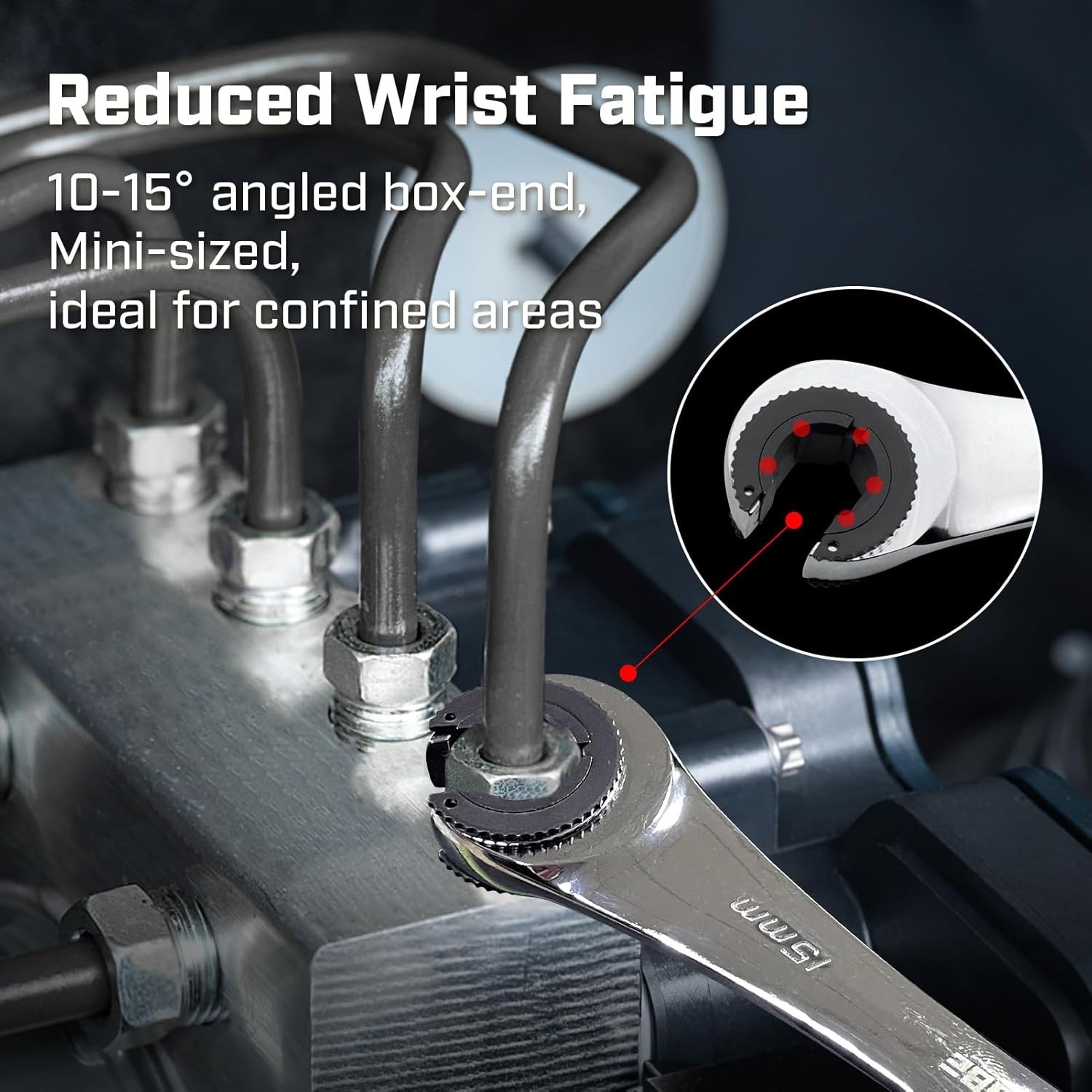 Chrome Vanadium Steel Open-End Ratchet Set 10-17mm