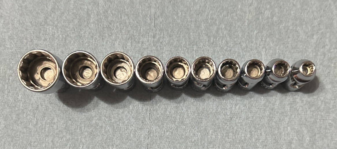 VTG Snap On 1/4 Dr 10pc TMU Swivel Flex Sockets 3/16” Thru 9/16” 12pt USA