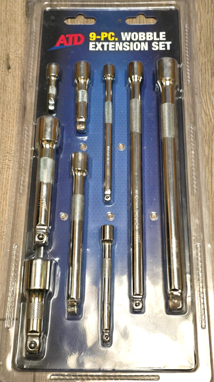 ATD Tools 9pc 1/4″, 3/8″ and 1/2″ Master Wobble/ Straight Extension Set #1209