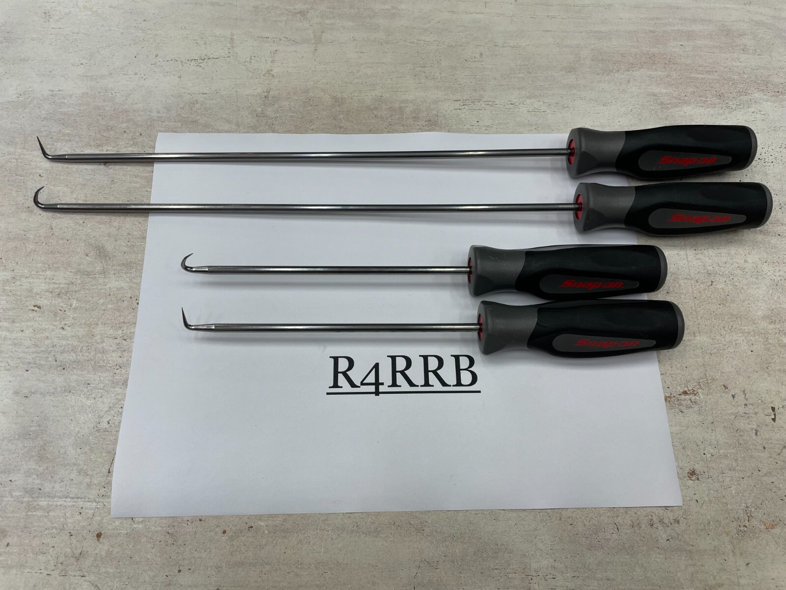 Snap-on Tools NEW 4pc DARK TITANIUM Soft Grip Long HD Pick Set SGLASH1204BDT