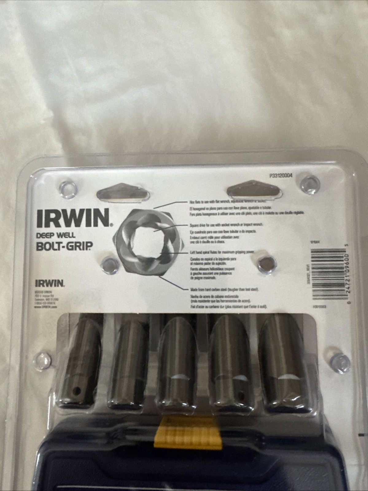 Irwin 3094001 Bolt Grip Damaged Screw and Bolt Deep Well Socket Extractor Set