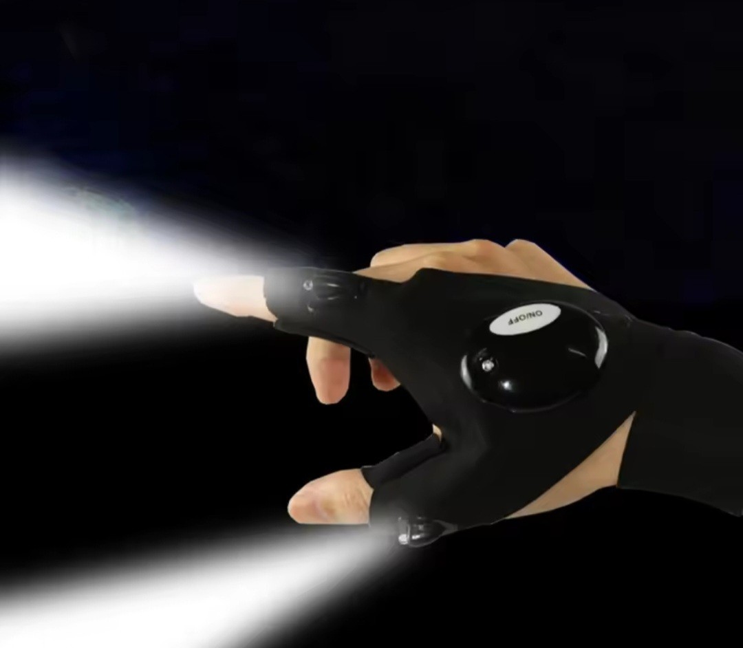 1 Pair LED Flashlight Gloves for Outdoor Fishing Camping Hiking Gloves Men Women