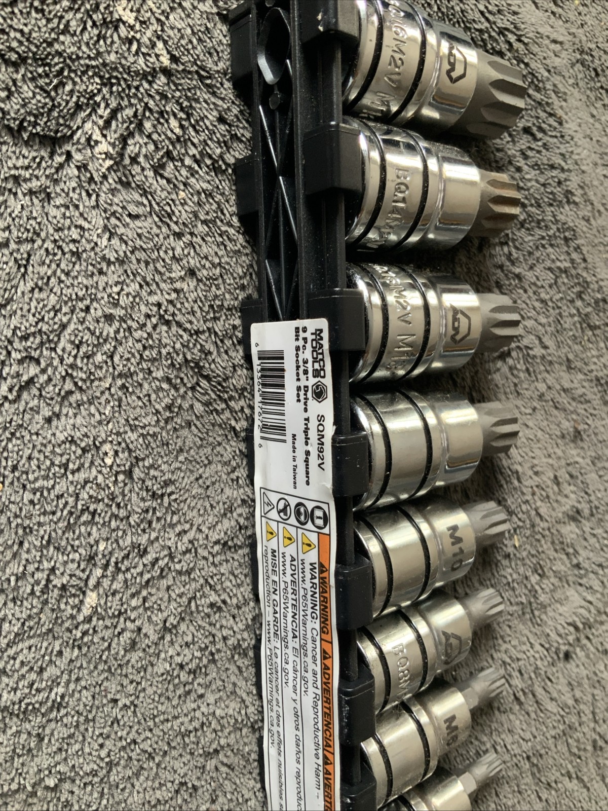 Marco Tools 9pc 3/8” Drive Triple Square Bit Socket Set, Adv….sqm92v