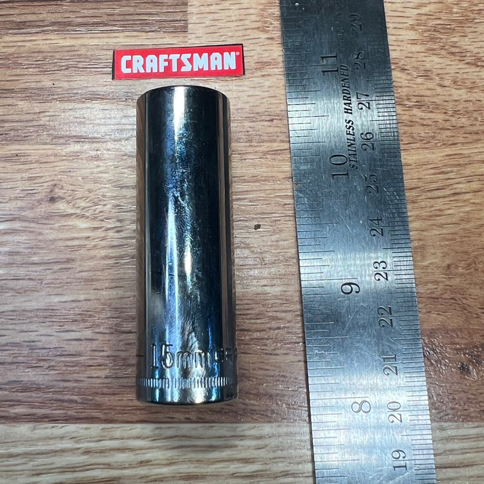 Craftsman S-AG 44432 deep socket 15mm 6 point 3/8” drive Ultrasonic Cleaned
