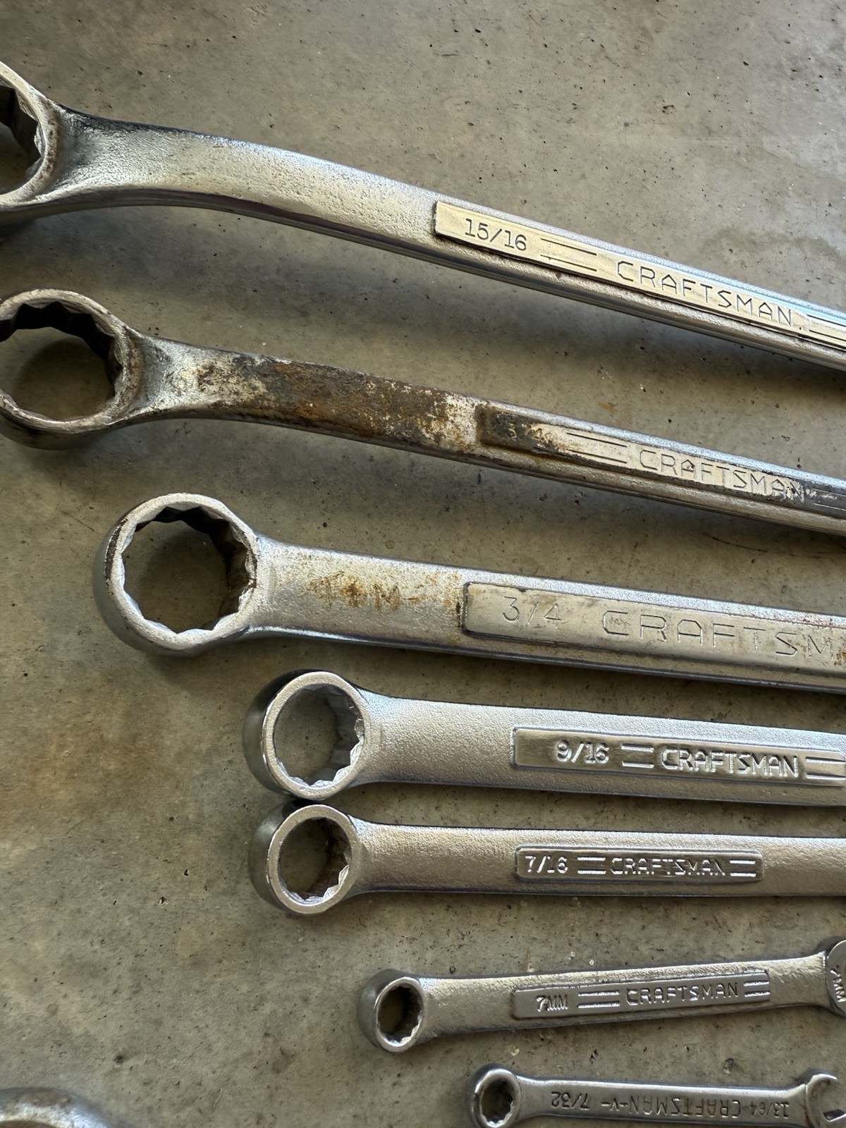 23 Piece Lot of Craftsman (& Sears) Wrenches – Combination – Various Sizes/Used