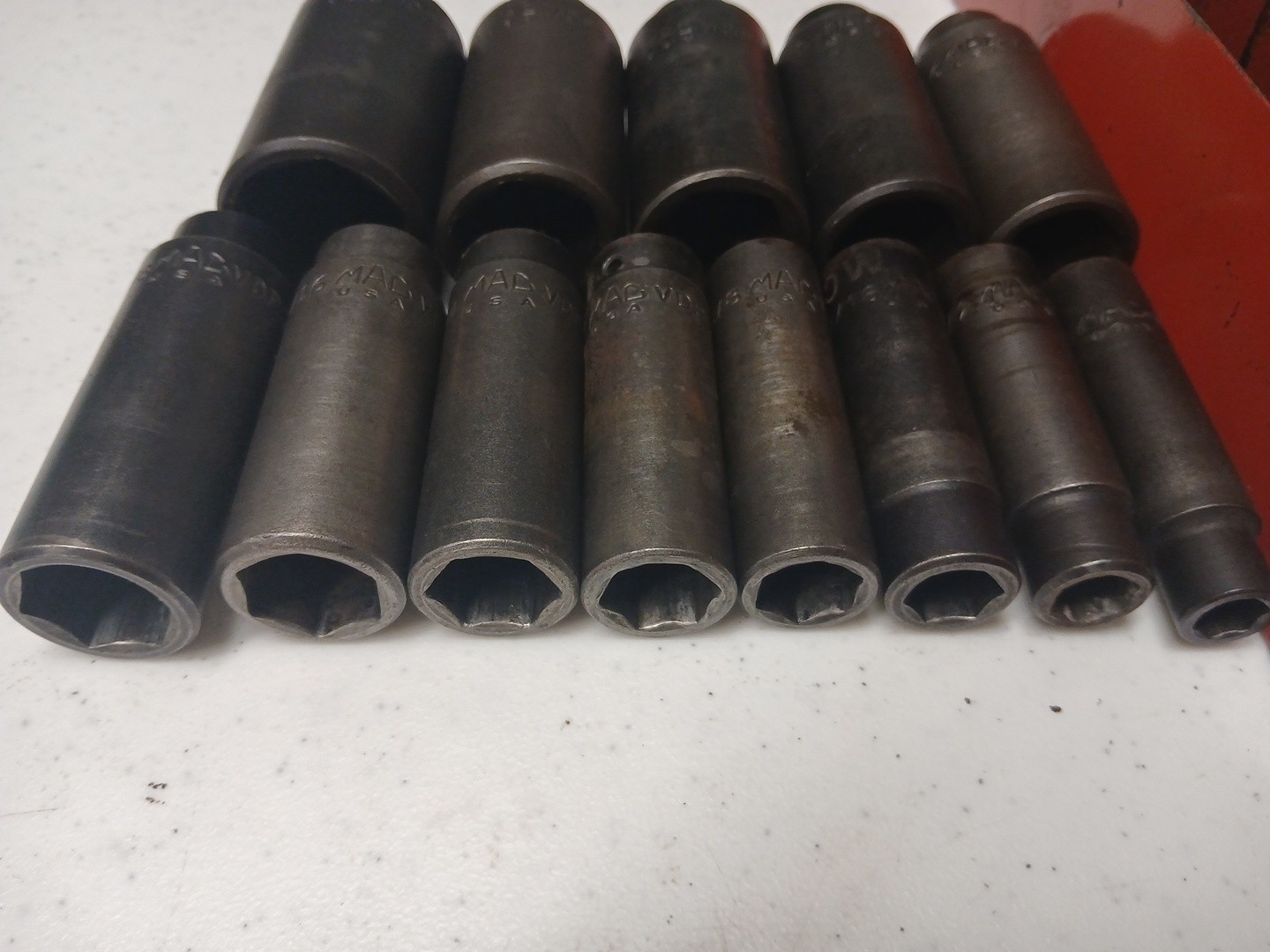 MAC TOOLS 13 PC 1/2 DRIVE SAE DEEP IMPACT 6 PT SOCKET SET 7/16 – 1-1/4