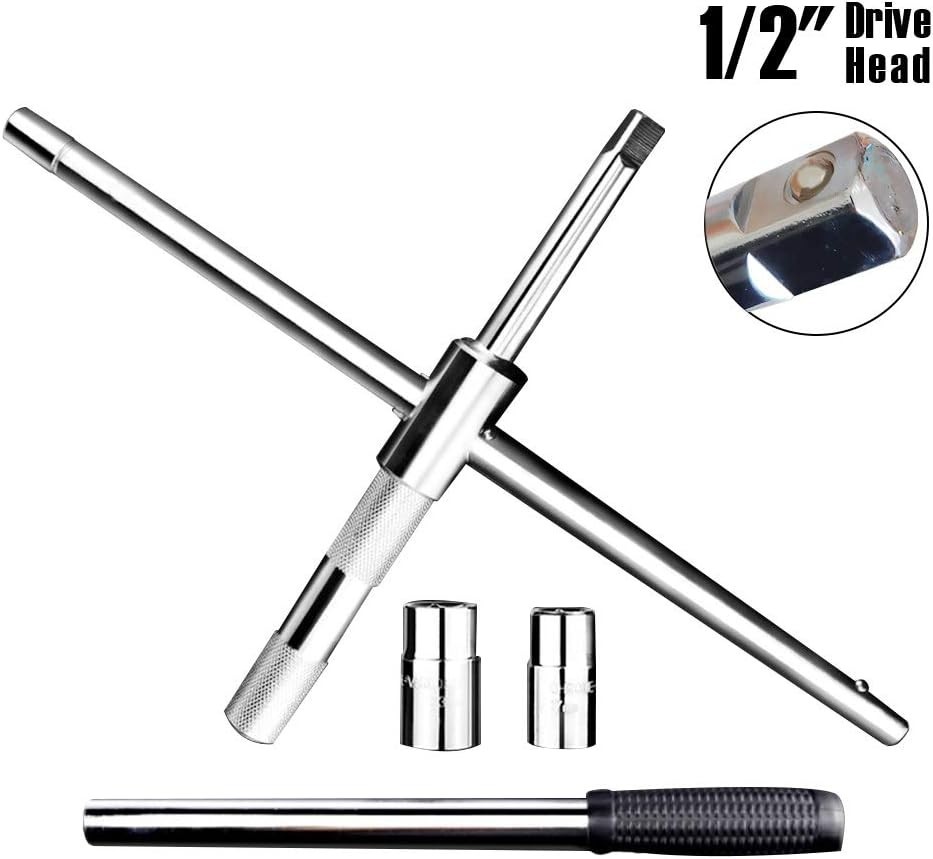 Telescopic 4 Way Lug Wrench Set with Storage Bag