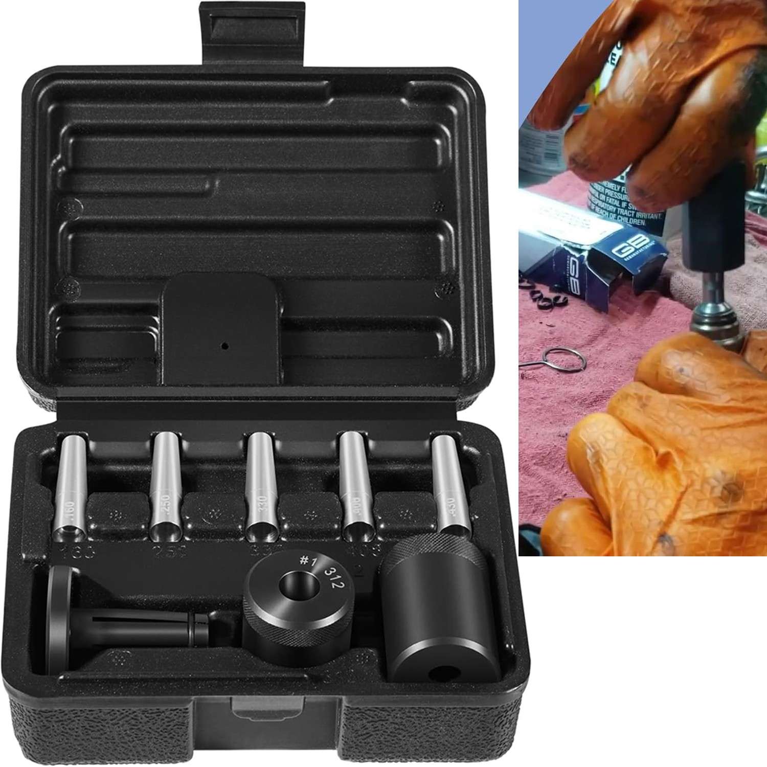 Tools Injector Seal Installer Kit 8Pcs for Most Ford, GM & Subaru Engines 34720