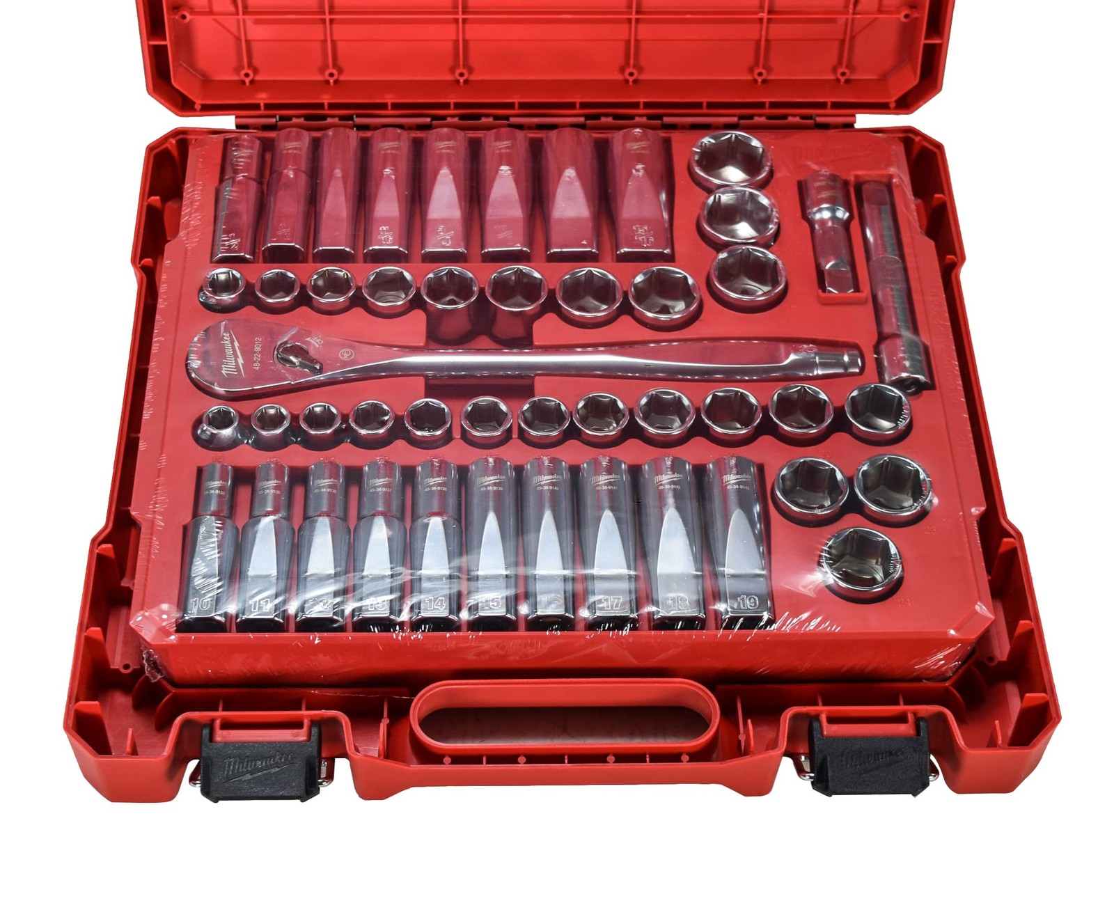 Milwaukee 48-22-9010 47-Piece 1/2 in. Drive Metric and SAE Ratchet and Socket S