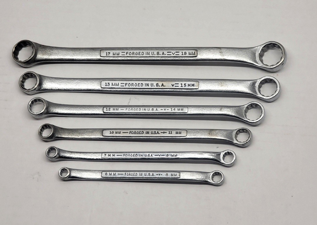 Set of 6 Pc. USA Craftsman 6-19MM Offset Box Wrench Set-OEM Skip 16/18MM.