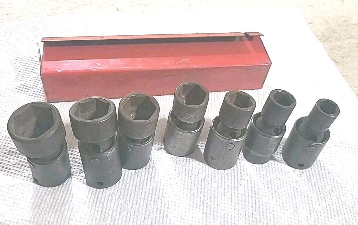 MAC Tools 7pc SAE 3/8″-3/4″ Shallow Swivel Impact Socket Set – 3/8″ Drive & Box