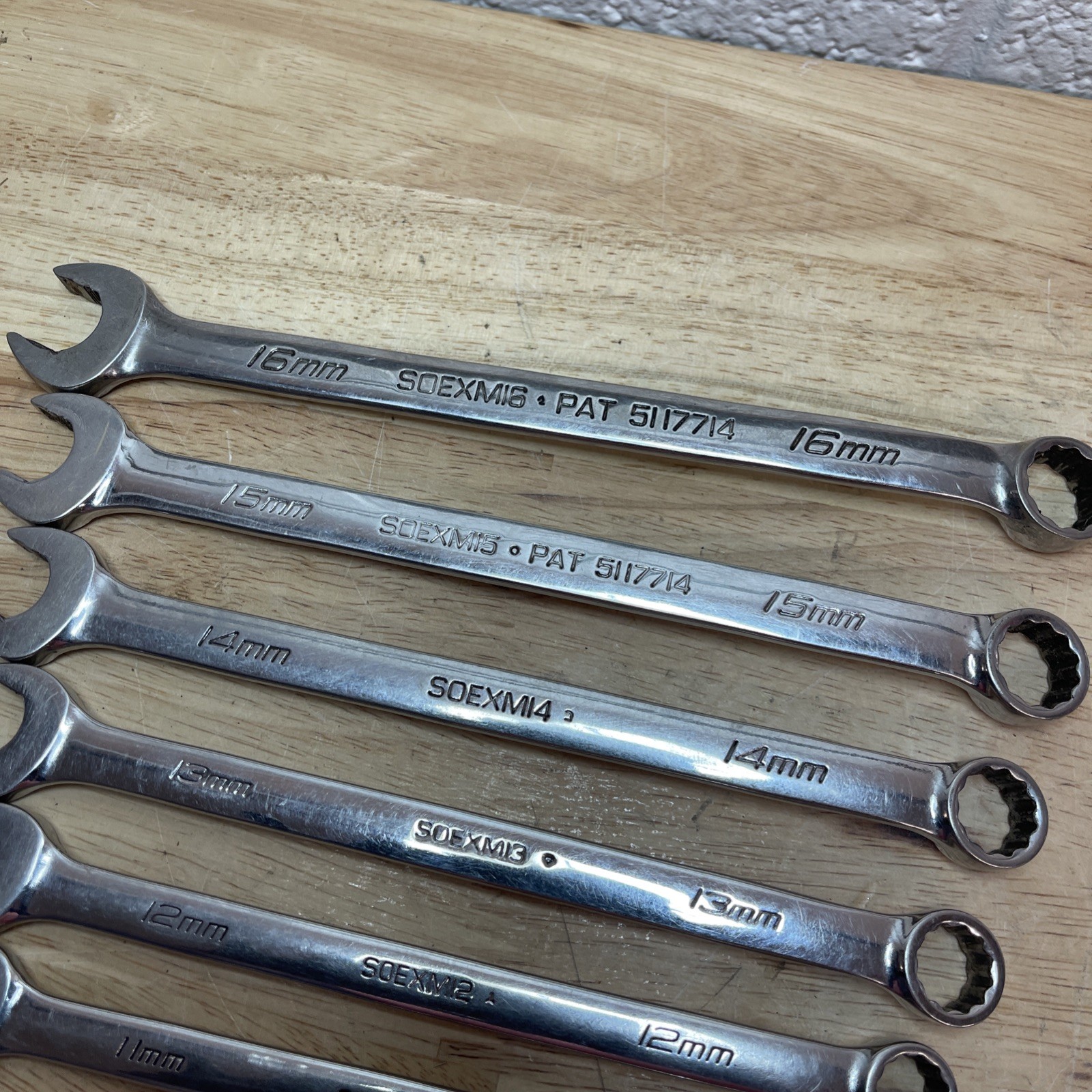 Snap On 6pc Combo Wrench Set Metric 11, 12, 13, 14, 15, & 16mm