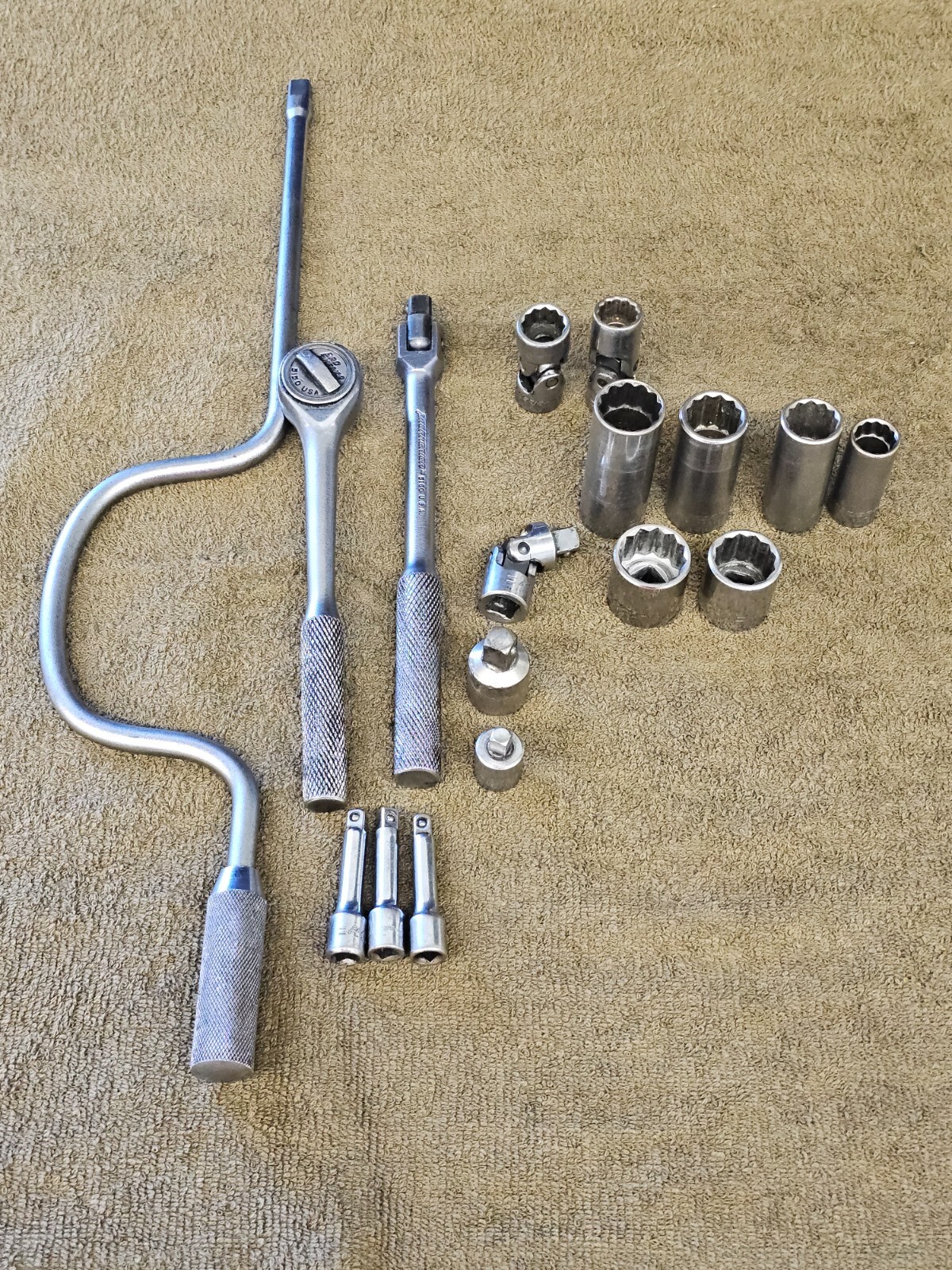 17 Pro America 1/4″ 3/4 Drive Socket Set Ratchet Breaker Bar Swivel Extension