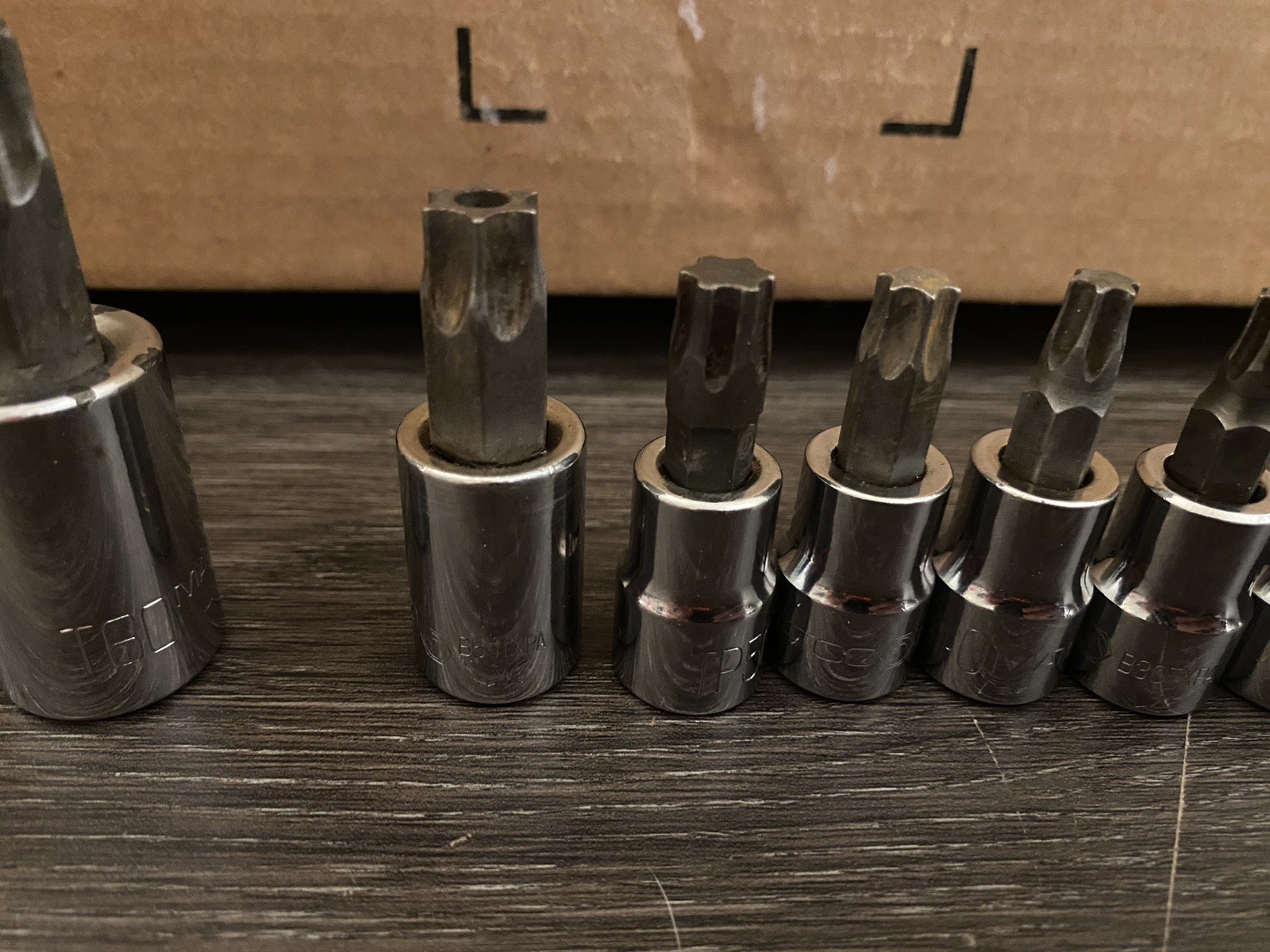 7pc Lot Matco Tools Torx & Bit Sockets 3/8″ & 1/2 Drive & 8mm- Rail – Ratchet