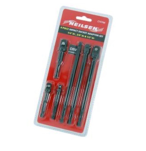 6pc Impact Socket Adaptor set for drill or similar 1/4″,3/8″,1/2″ Drive CT5766