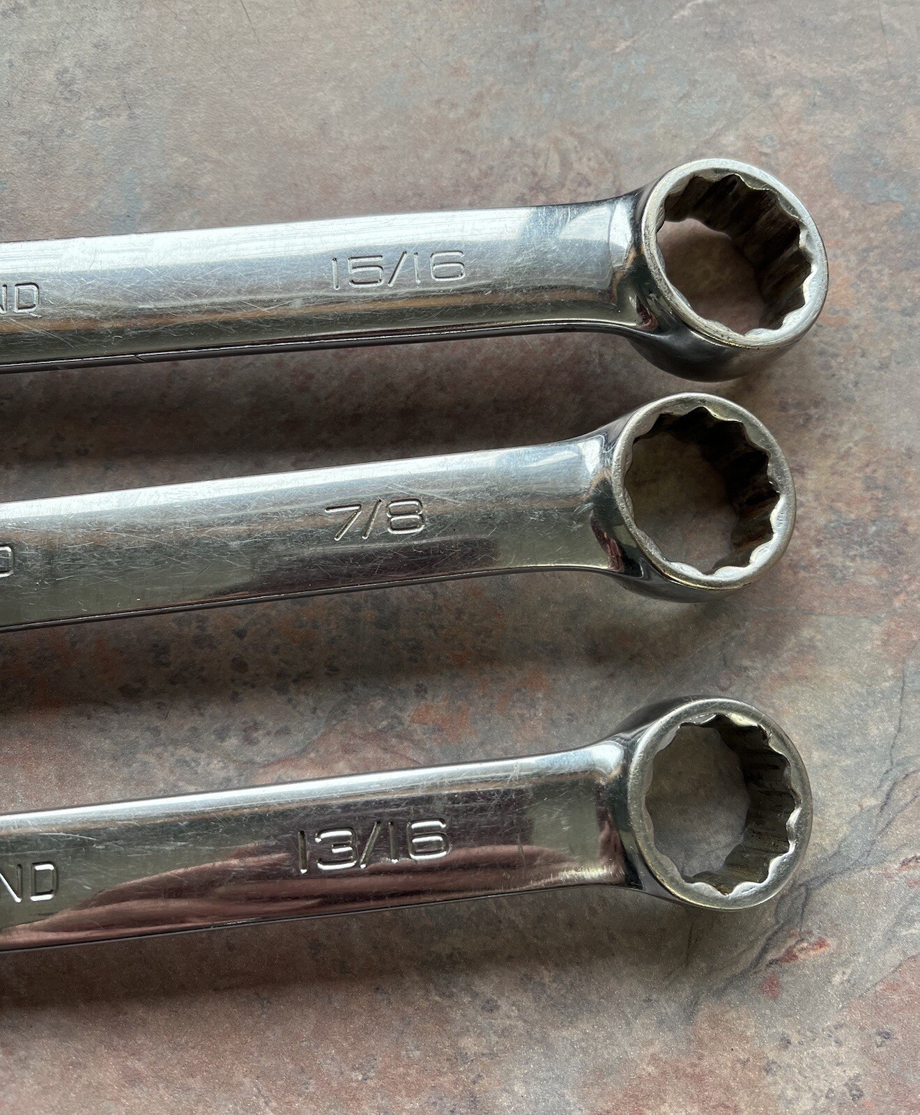 SOEX01 Snap On 13 Pc 12-Point SAE Flank Drive Combination Wrench Set 1/4”-15/16”