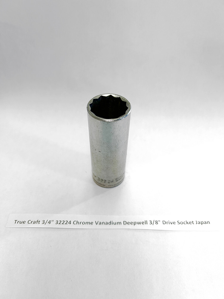 True Craft 3/4″ 32224 Chrome Vanadium Deepwell 3/8″ Drive Socket Japan