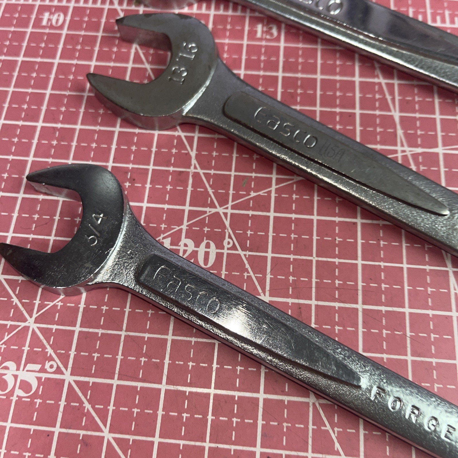 Easco USA 3 Piece SAE Open End Wrench Set 5/8 In – 1 In Vintage 5/8” – 1” 61132