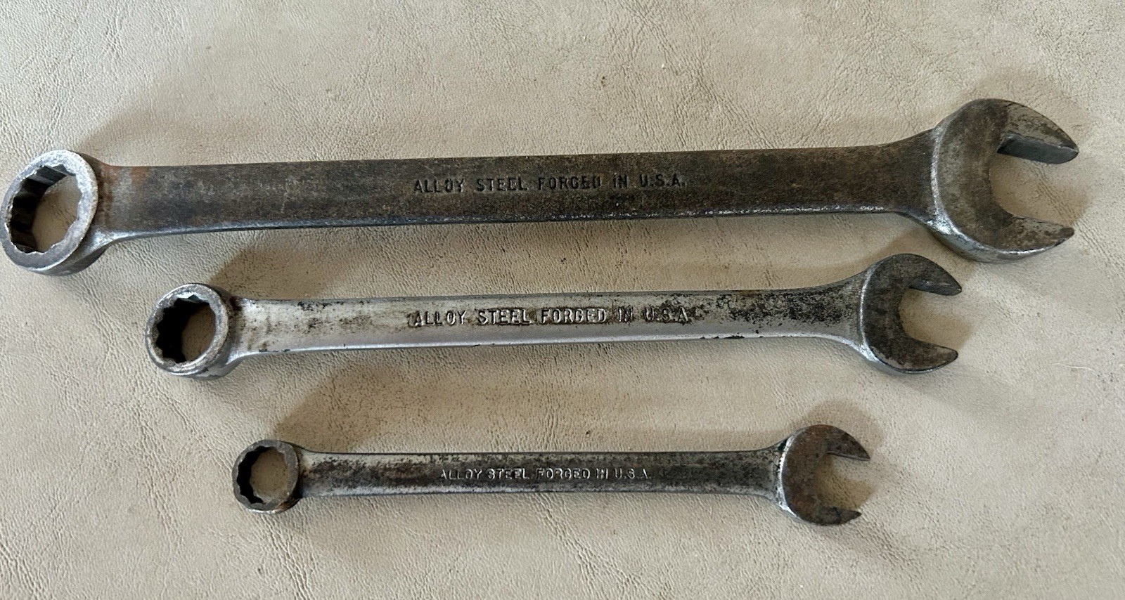 New Britain Vintage 10mm, 12mm, 17MM, 12 Point Combination Wrench